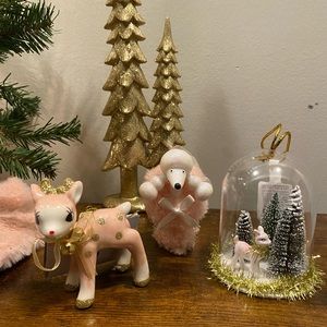 Retro Inspired Pink Christmas decorations or ornaments